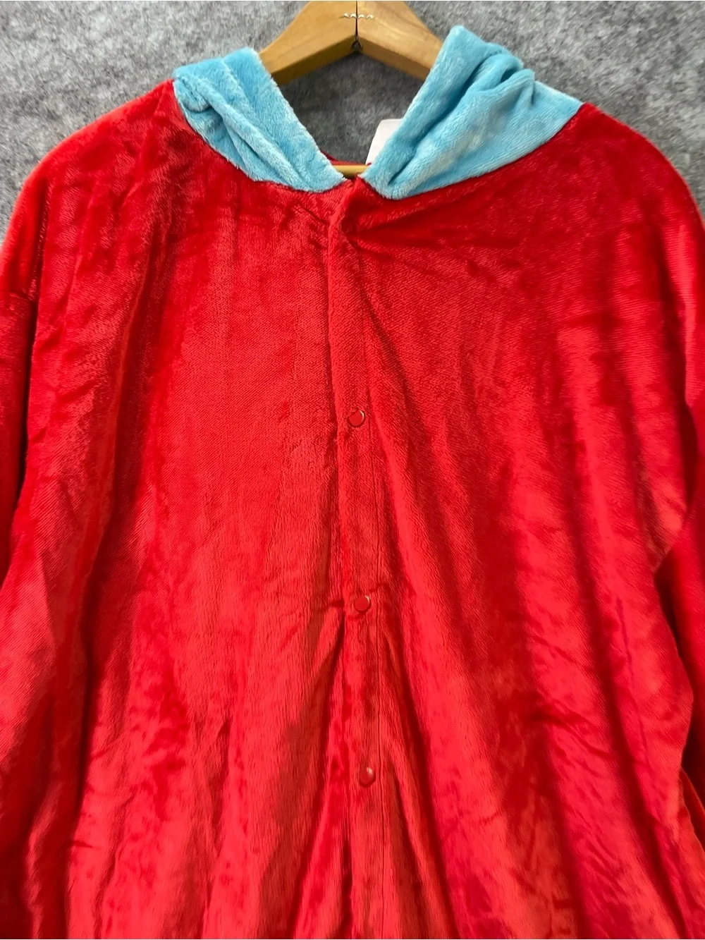 Dr Seuss Thing 1 Thing 2 Hooded Plush Adult Costume Jumpsuit Once Size Spirit - Picture 3 of 14